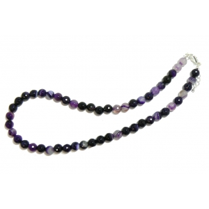 Purple Beaded Agate Necklace